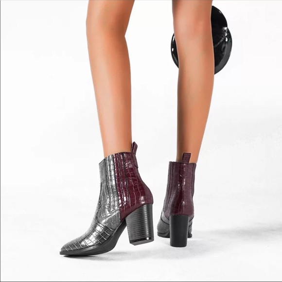 PREORDER! Tricolor Crocodile Western Style Booties - Picture 3 of 8